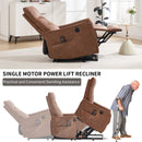 Brown PU Single Motor Power Lift Recliner Chair