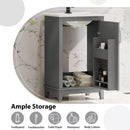 Modern Small Bathroom Vanity Cabinet With Ceramic Basin, Ample Storage, 1 Soft Close Door by HouseOfZazla