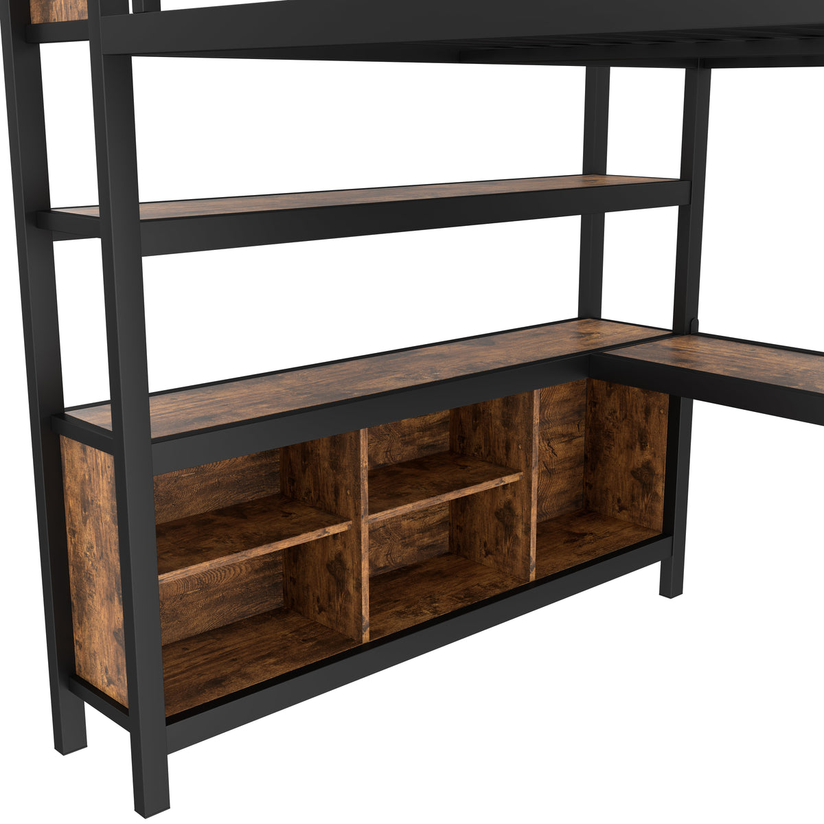 Metal Loft Bed with Wardrobe and L-Shaped Desk, photo 9 of 10