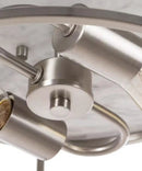 Alsy 13"W 2-Light Brushed Nickel with White Marbled Base Flush Mount Light Fixture by LampsUSA