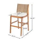 Outdoor Acacia Wood Bar Stools (Set of 2)