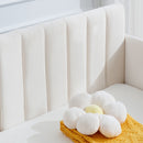 Elena - Boucle Upholstered Daybed, Ribbed Tufted Backrest by HouseOfZazla