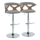 Modern Adjustable Swivel Barstool With Padded Seat Set of 2 by Unique Piece Furniture
