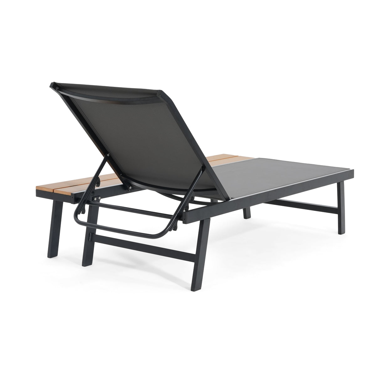Waterloo Chaise Lounge with Attached Wood Side Table, Set of 2, photo 6 of 10