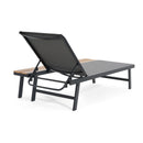 Waterloo Chaise Lounge with Attached Wood Side Table, Set of 2 by HouseOfZazla