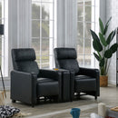 Nseluka - Upholstered Wedge Console For Home Theater With Cupholders - Black by HouseOfZazla