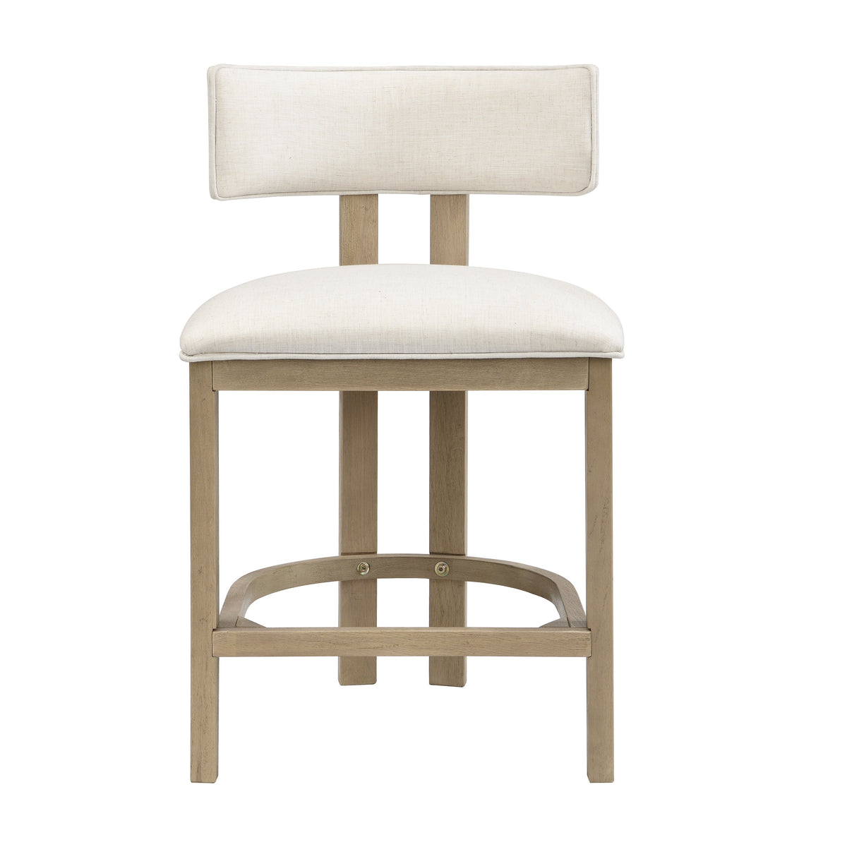 26" Counter Height Bar Stool, Upholstered Counter Stools (Set of 2) - Light Ash + Beige, photo 2 of 10