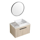 30" Modern Design Float Bathroom Vanity With Ceramic Basin Set, Wall Mounted White Oak Vanity With Soft Close Door, KD-PackingD-Packing Pieces