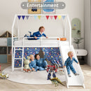 Jack - House Loft Bed With Slide And Curtain Set by HouseOfZazla