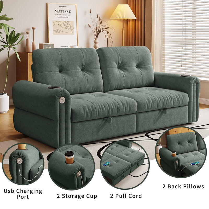 Chenille Convertible Sofa Bed, photo 10 of 10