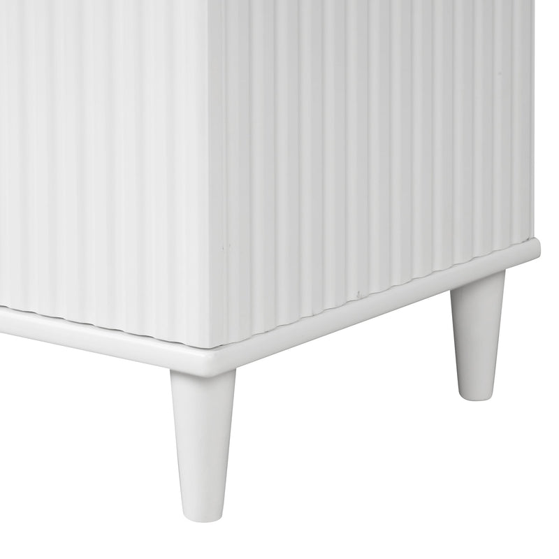 24" Bathroom Vanity with Sink, Bathroom Vanity Cabinet with Two Doors, Adjustable Shelves, Solid Wood and MDF, White