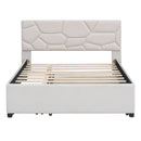 Upholstered Platform Bed With Brick Pattern Headboard And Twin Long Size Trundle by Unique Piece Furniture