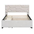 Upholstered Platform Bed With Brick Pattern Headboard And Twin Long Size Trundle by HouseOfZazla