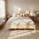 King Size Wood Platform Bed Frame with Classic Panel Headboard by HouseOfZazla