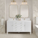 James Martin Myrrin 60" Double Bathroom Vanity, Bright White