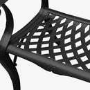 Outdoor Aluminum 5pc Square Black Patio Dining Set with Four Chairs