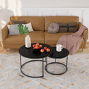 Nesting Coffee Table Set of 2 with Marble Pattern Tops