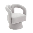 360 Degree Swivel Cuddle Barrel Accent Chairs, Round Armchairs with Wide Upholstered, Fluffy Fabric Chair for Living Room, Bedroom, Office, Waiting Rooms