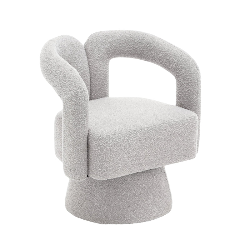 360 Degree Swivel Cuddle Barrel Accent Chairs, Round Armchairs with Wide Upholstered, Fluffy Fabric Chair for Living Room, Bedroom, Office, Waiting Rooms