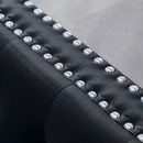 Wide Sofa With Jeweled Buttons Square Arm, 2 Pillows by Unique Piece Furniture