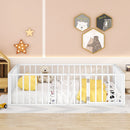Metal Floor Bed Frame With Fence And Door by Unique Piece Furniture