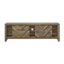 Chevron Patterned Living Room TV Stand - Light Brown