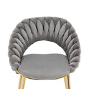 Accent Chairs Set of 2, Velvet Side Chairs with Gold Legs, Mid-Century Upholstered Dining Chairs for Living Room, Kitchen, Bedroom, Beauty Room