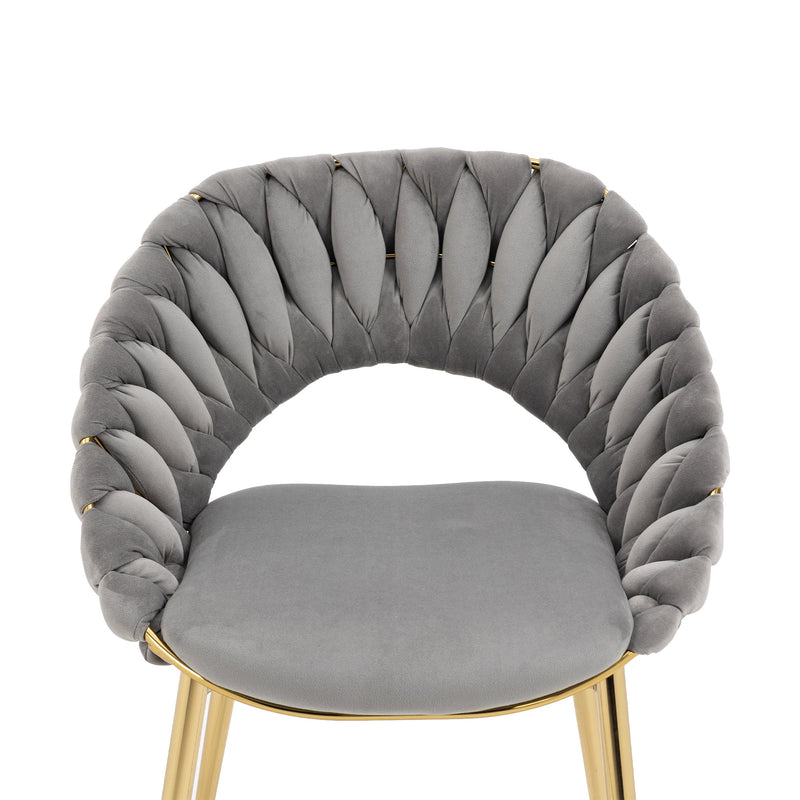 Accent Chairs Set of 2, Velvet Side Chairs with Gold Legs, Mid-Century Upholstered Dining Chairs for Living Room, Kitchen, Bedroom, Beauty Room