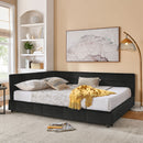 Mid-Century Storage Upholstered Tufted Bed Frame With Backrest And Armrests by HouseOfZazla