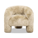 Avalon - Genuine Sheepskin Fur Split Barrel Back Accent Chair - Natural Blonde by HouseOfZazla