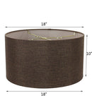 Chocolate Burlap Shallow Drum Lampshade 18"x18"x10"