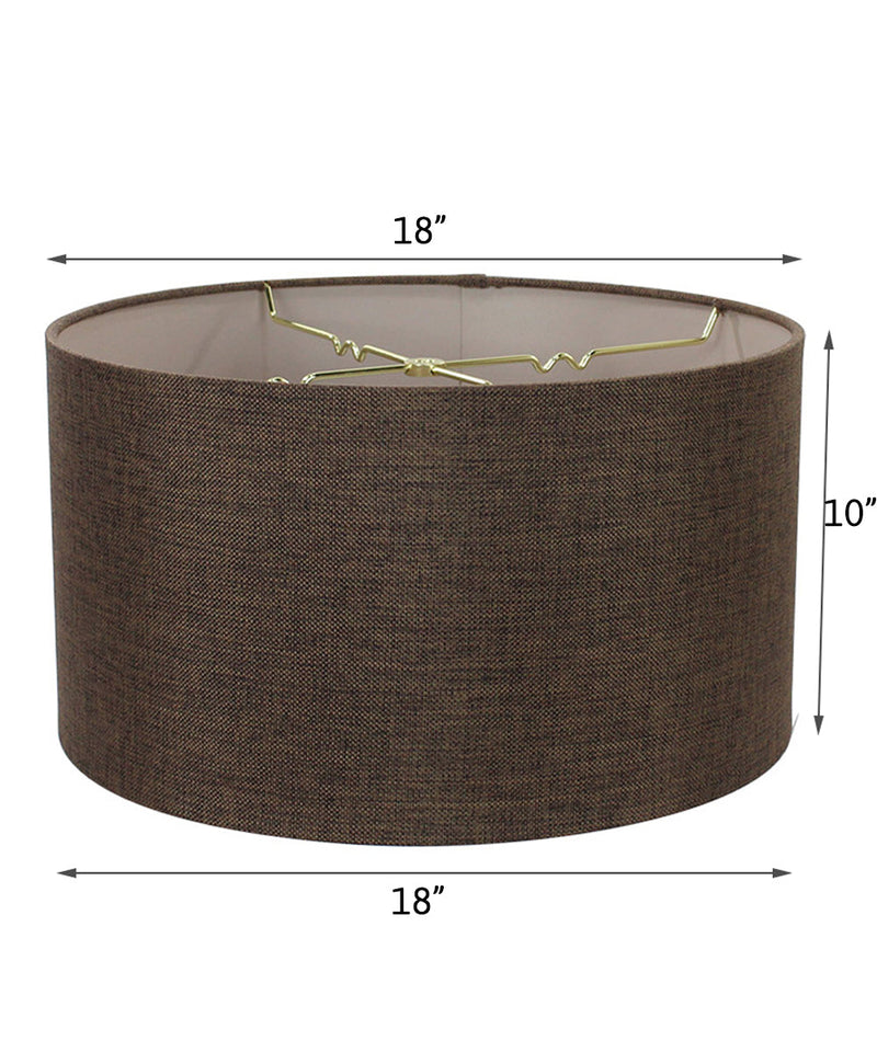 Chocolate Burlap Shallow Drum Lampshade 18"x18"x10"