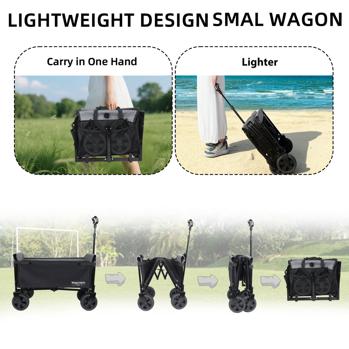 All-in-One Convertible Folding 4-Wheel Trolley with Bench Seat, photo 3 of 10