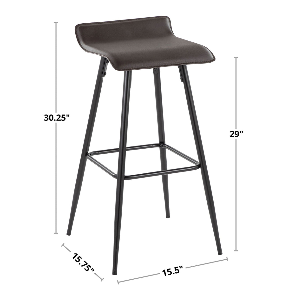 Ale - Contemporary Fixed-Height Bar Stool (Set of 2), photo 28 of 29