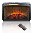 Infrared Quartz Heater Fireplace Insert -Woodlog Version With Brick by Unique Piece Furniture