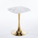 Square Tulip Dining Table For 2 - 4 People - Golden / White by HouseOfZazla