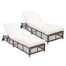 Outdoor Lounge Chair With 5 Position Backrest With Cushion And Wheels by HouseOfZazla