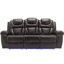 Home Theater Seating Manual Recliner Chair With Center Console And Led Light Strip For Living Room by HouseOfZazla