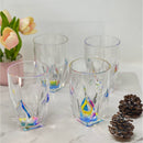 Rainbow Diamond Acrylic Glasses Drinking (Set of 4) Hi Ball 17Oz, Bpa Free Plastic Cocktail Glasses - Clear by HouseOfZazla