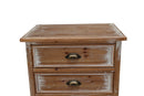 Rustic Wooden Storage Cabinet with Decorative Cutout Door & 3 Drawers