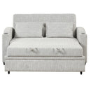 Pull Out Loveseat Sofa With Adjsutable Backrest, 2 Pillows, Cup Holders, USB Ports For Living Room by HouseOfZazla