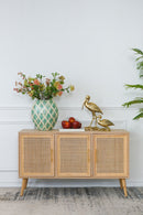 Wooden Accent TV Cabinet With 3 Doors - Brown by Unique Piece Furniture