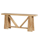 Slim 2 Tier Entryway Accent Extra Long Console Table For Living Room - Natural / Light Brown by HouseOfZazla