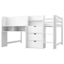 Low Loft Bed With Built In Desk, Storage Cabinets, Open Bookcase And Doodle board by HouseOfZazla