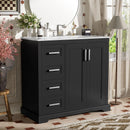 Bathroom Vanity With Sink, Soft Close Doors, Adjustable Shelf & 3 Drawers by HouseOfZazla