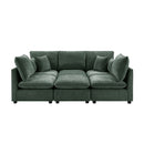 Modern Sectional Sofa U-Shaped With Movable Ottoman Storage Armrests And USB Ports by HouseOfZazla