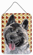 Akita Fall Leaves Aluminium Metal Wall or Door Hanging Prints SC9485DS1216
