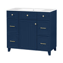 Bathroom Vanity With Ceramic Sink, Soft Close Doors, Adjustable Shelves by HouseOfZazla