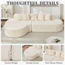 110.2'' Curved Sectional Sofa with 5 Pillows - Ivory