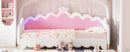 Extending Daybed With LED Lights, Modern Upholstered Princess Daybed With Crown Headboard by HouseOfZazla
